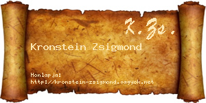 Kronstein Zsigmond névjegykártya